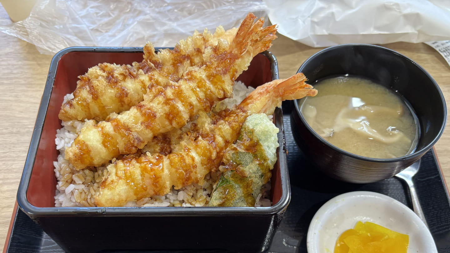 道の駅まくらがの里こがで食べたえび天重